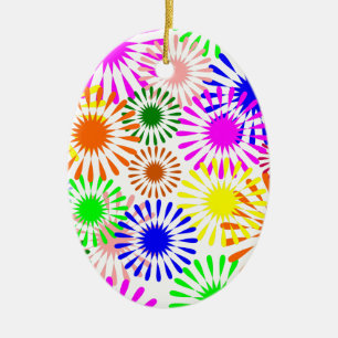 Ornement En Céramique Fleurs multicolores