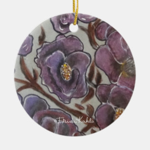 Ornement En Céramique Fleurs peintes Frida Kahlo