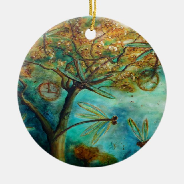 Ornement En Céramique Flirt de libellule (Devant)