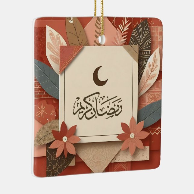 Ornement En Céramique Floral arabe Ramadan Moubarak (Droite)