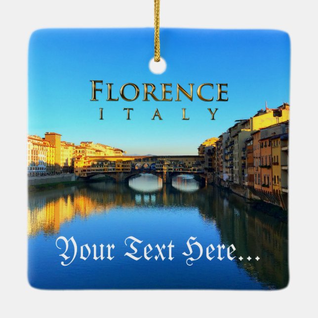 Ornement En Céramique Florence - Ponte Vecchio (Dos)