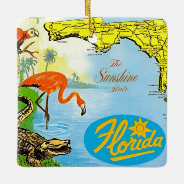 Ornement En Céramique Floride, État de Sunshine (Devant)