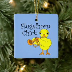 Ornement En Céramique Flugelhorn Chick Text