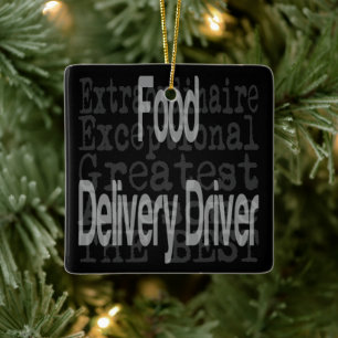 Ornement En Céramique Food Delivery Driver