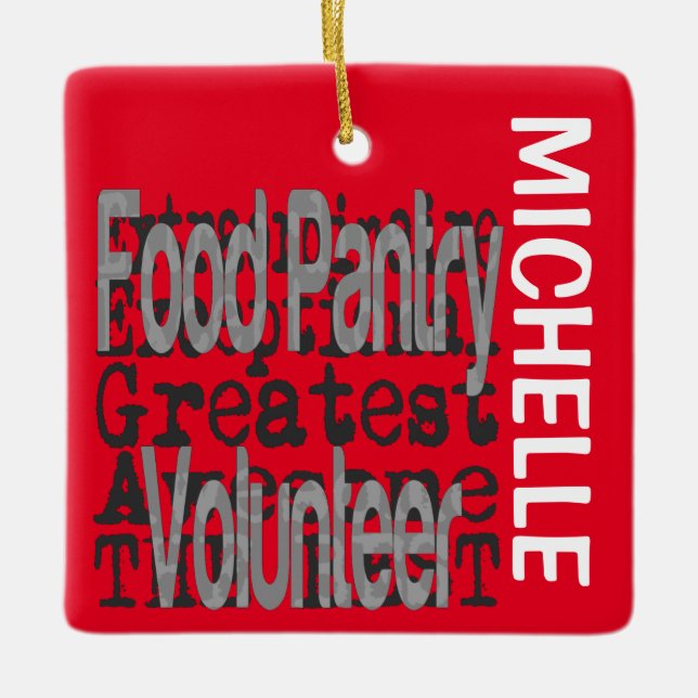 Ornement En Céramique Food Pantry Volunteer Extraordinaire CUSTOM (Devant)
