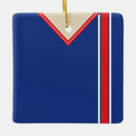 Ornement En Céramique Football Jersey Modèle Ornement, Rouge Bleu