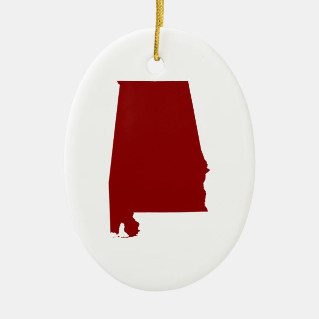 Ornement En Céramique Forme d'Alabama rouge foncé (Devant)