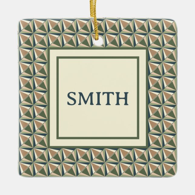 Ornement En Céramique Formes de diamant dans des tons neutres (Devant)