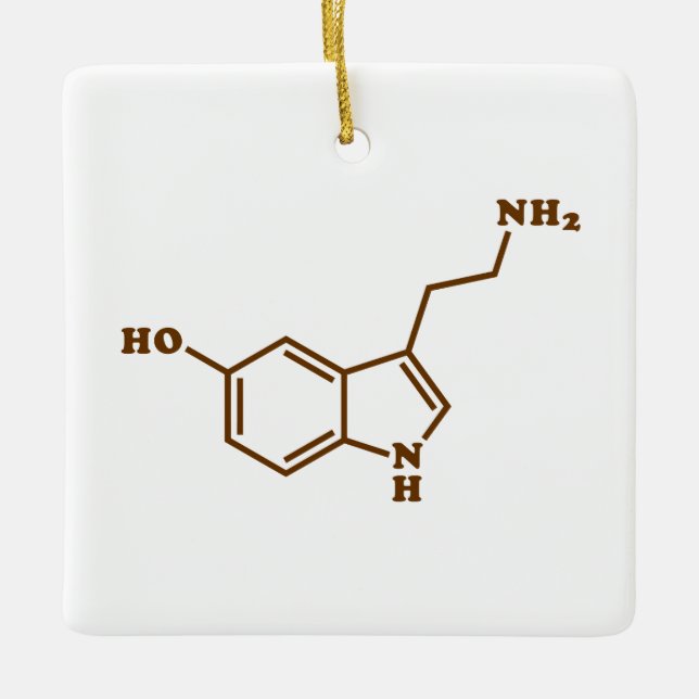Ornement En Céramique Formule chimique moléculaire de sérotonine (Devant)