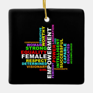 Ornement En Céramique Forte femme Word Cloud