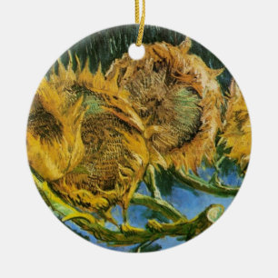 Ornement En Céramique Four Cut Sunflowers par Vincent van Gogh
