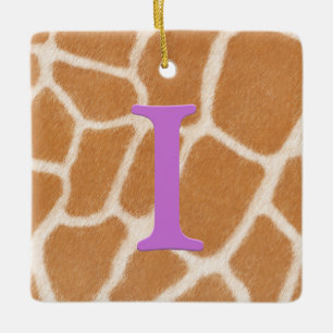 Ornement En Céramique Fourrure de girafe Monogramme personnalisé et mess