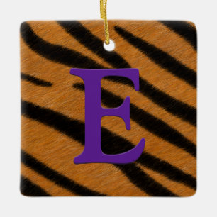 Ornement En Céramique Fourrure de tigre Monogramme personnalisé et messa