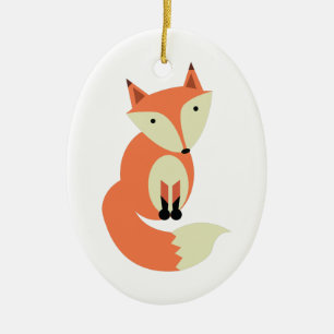 Ornement En Céramique Fox rouge