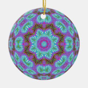 Ornement En Céramique Fractale kaléïdoscopique Ornament.1