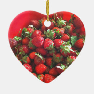 Ornement En Céramique Fraises, fruits rouges