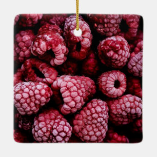 Ornement En Céramique Framboises rouges frais