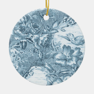 Ornement En Céramique Français bleu minable Toile