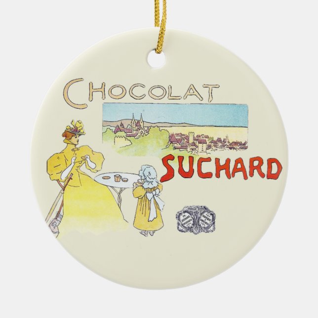Ornement En Céramique Français Chocolat Victorian Candy Sucre (Devant)