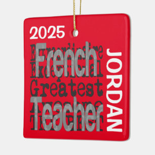 Ornement En Céramique Français Enseignant Extraordinaire CUSTOM