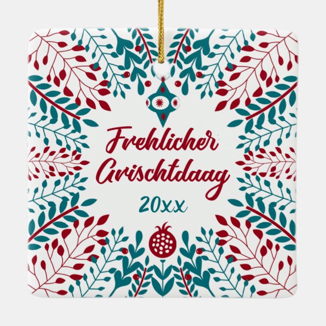 Ornement En Céramique Frehlicher Grischtdaag, Pennsylvanie (Dos)