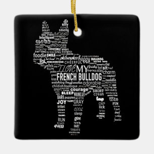 Ornement En Céramique Frenchie Gift J'aime mon chien taureau français