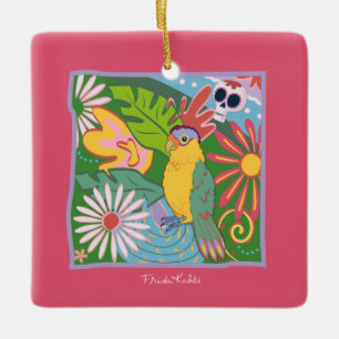 Ornement En Céramique Frida Kahlo Parrot Graphic