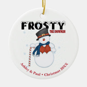 Ornement En Céramique Frosty Snowman Noël personnalisé