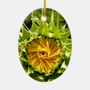 Ornement En Céramique Fun jaune floral tournesol