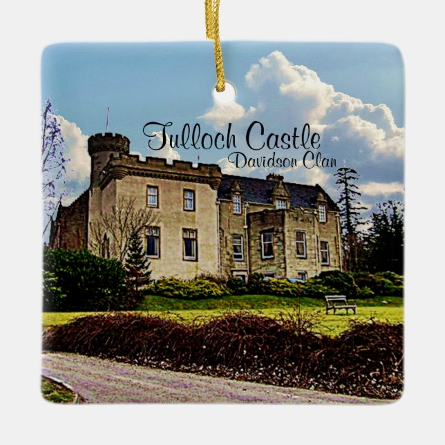 Ornement En Céramique Fun Scottish Davidson Clan Tulloch Castle (Devant)