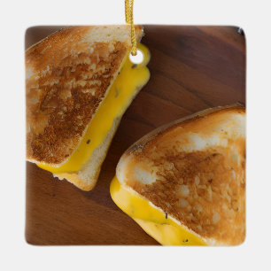 Ornement En Céramique Funky Grill Cheese Pun Noël