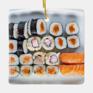 Ornement En Céramique Funky Sushi Pun Noël