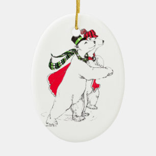 Ornement En Céramique Funny Alaska Wildlife Noël Oval Ornament