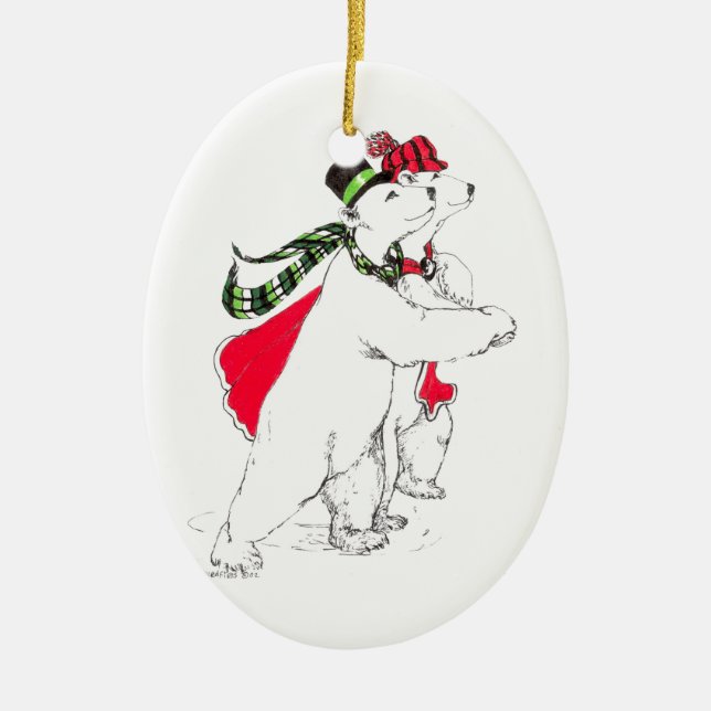 Ornement En Céramique Funny Alaska Wildlife Noël Oval Ornament (Devant)