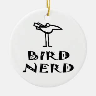 Ornement En Céramique Funny Bird Watcher