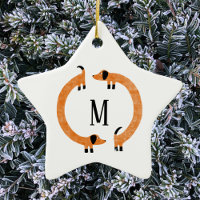 Funny Dachshund Saucisson Chien Monogramme Céramiq