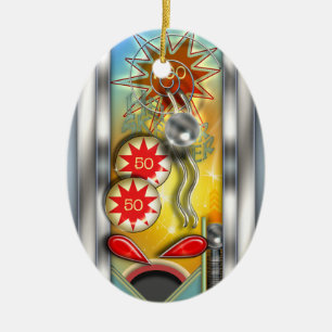 Ornement En Céramique Funny Retro Pinball Machine personnalisée