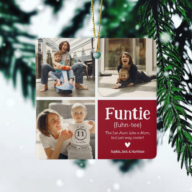 Ornement En Céramique Funtie 3 Photo Collage Définition Jolie Noël C (Créateur téléchargé)
