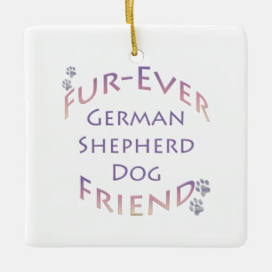 Ornement En Céramique Furever de chien berger allemand