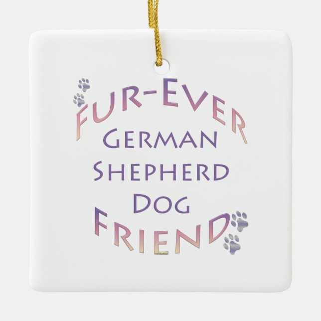 Ornement En Céramique Furever de chien berger allemand (Devant)