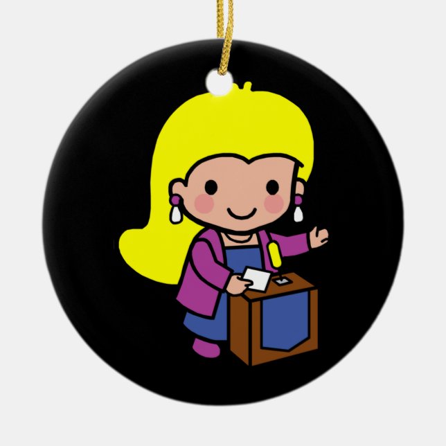 Ornement En Céramique Futur fille Politicienne / Intervenant (Devant)