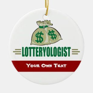 Ornement En Céramique Gagnez la Loterie ! Joueur de loterie amusant