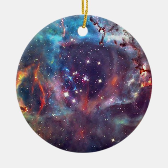 Ornement En Céramique Galaxy Nebula image spatiale. (Devant)