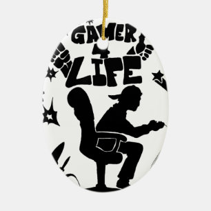 Ornement En Céramique Gamer 4 Life