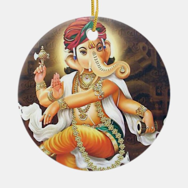 Ornement En Céramique ganesha de danse (Devant)