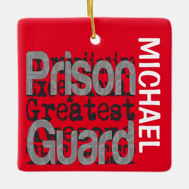 Ornement En Céramique Garde de prison Extraordinaire CUSTOM (Devant)