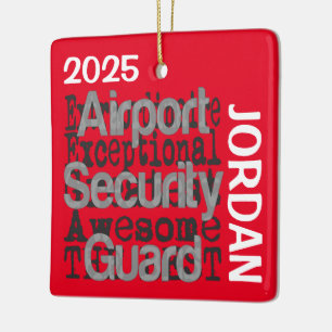 Ornement En Céramique Garde de sécurité de l'aéroport Extraordinaire CUS