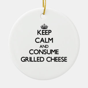 Ornement En Céramique Gardez le calme et consommez le fromage grillé