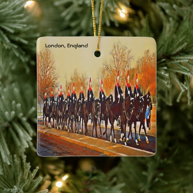 Ornement En Céramique Gardiens royaux à cheval  (Arbre)
