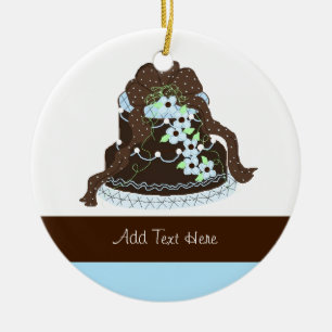 Ornement En Céramique Gâteau Mariage au chocolat Designer
